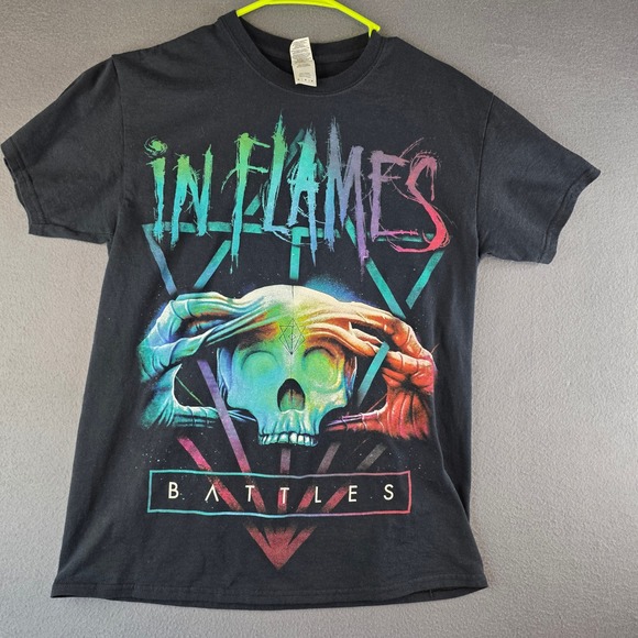 Gildan Other - In Flames Battles Tour T-Shirt Mens Medium Black Graphic Band Tee 2017 Concert
